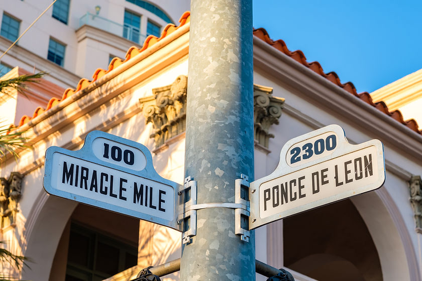 Cityscape sign view of the popular Mirac