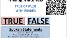 Mixing Materials True or False Card Placement Revision - With Reader