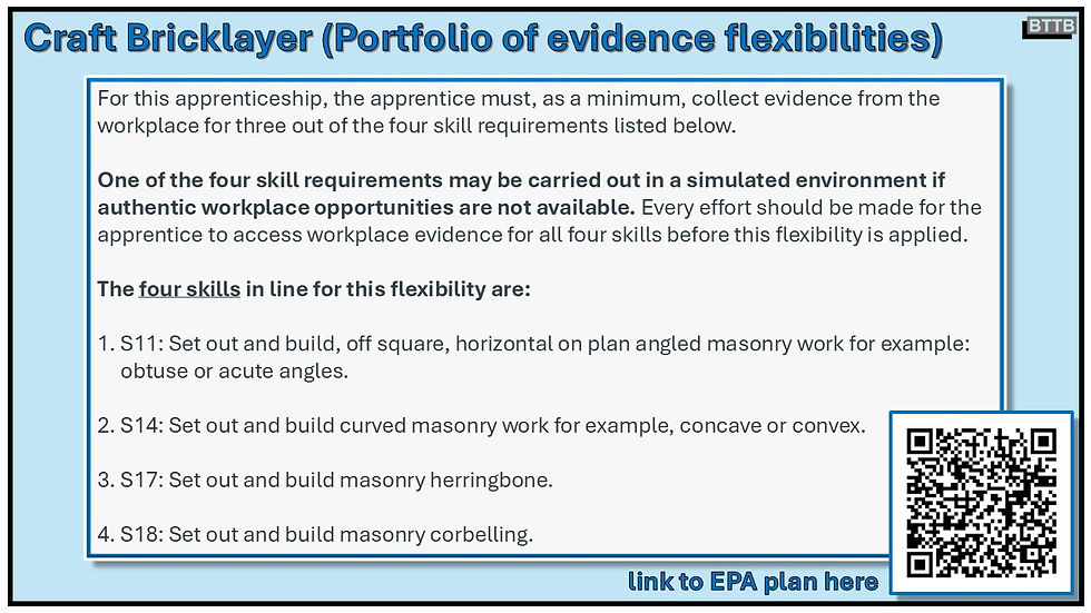 Craft Bricklayer Portfolio of Evidence Flexibilities