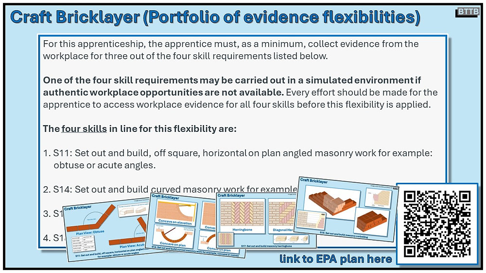 Craft Bricklayer Portfolio of Evidence Flexibilities