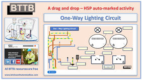 Drag and Drop: (auto-marked) One-way lighting circuit (H5P)