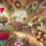 A representation of Tognoli Florists vibrant interior, showcasing beautifully arranged Valentine's Day bouquets with roses, lilies, and carnations