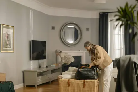 Woman packing her bag
