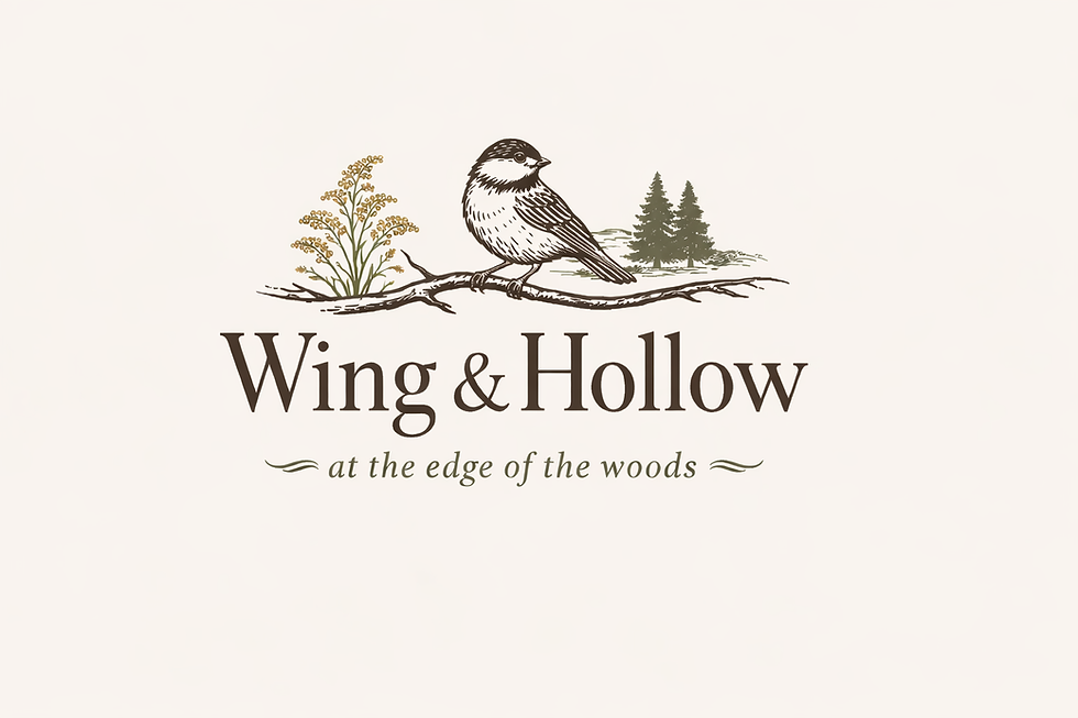 Wing & Hollow logo with chickadee