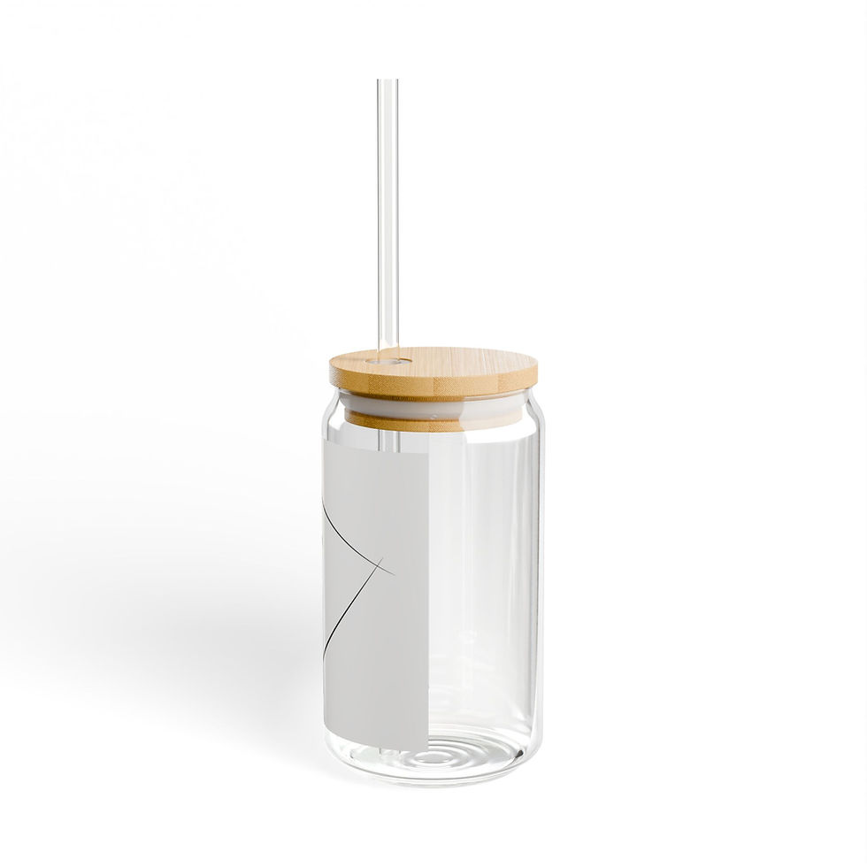 Thumbnail: Stylish Heart Design Sipper Glass 16oz - Eco-Friendly Beverage Container