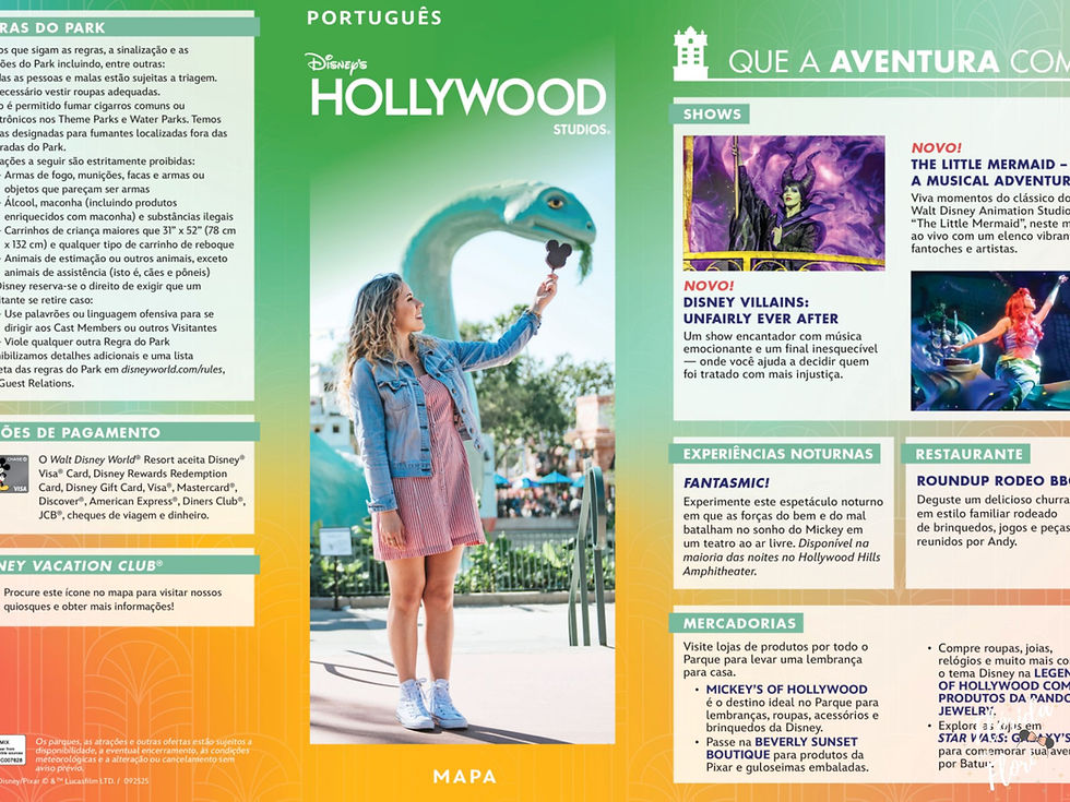 mapa do hollywood studios em português