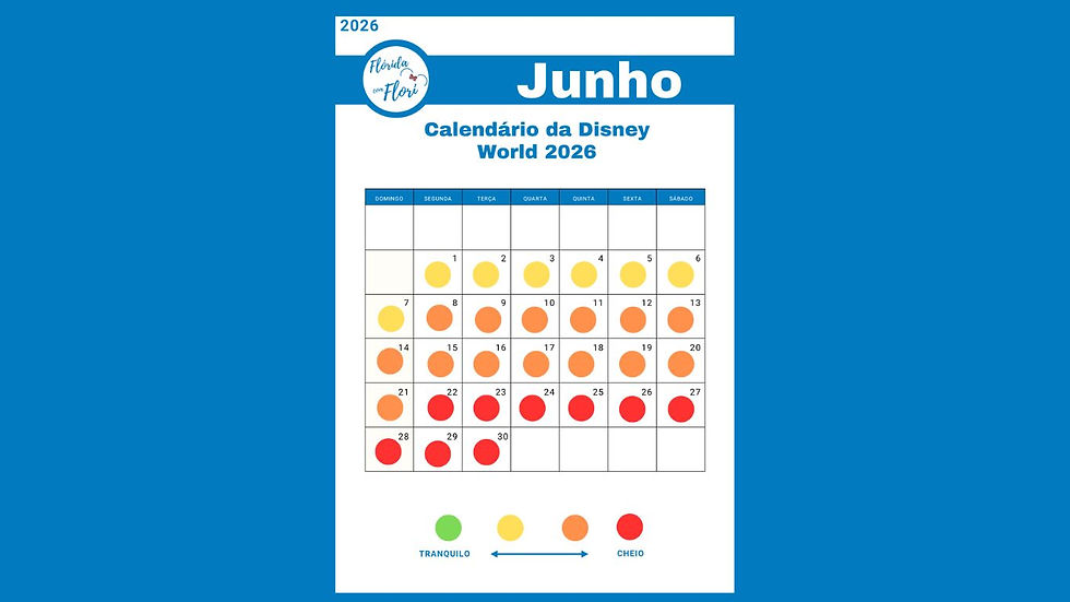Calendário de Lotação Disney em junho