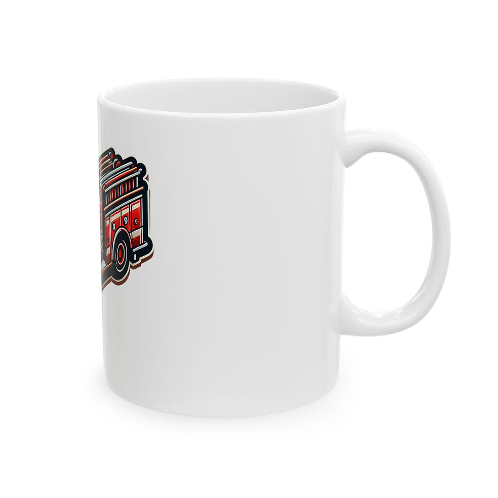 Thumbnail: Fire Truck Ceramic Mug - Perfect Gift for Firefighter, Fire Truck Lover