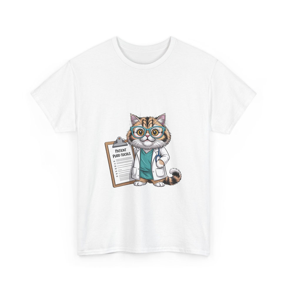 Thumbnail: Purr-tocal Cat Tee - Funny Pet, Veterinary Humor, Unisex Heavy Cotton Tee