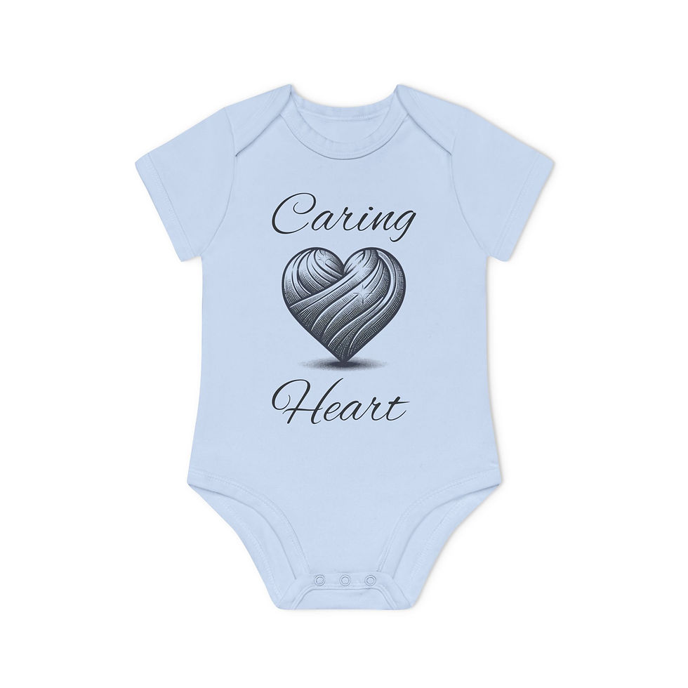 Thumbnail: Caring Heart Baby Bodysuit - Organic Cotton for Newborns