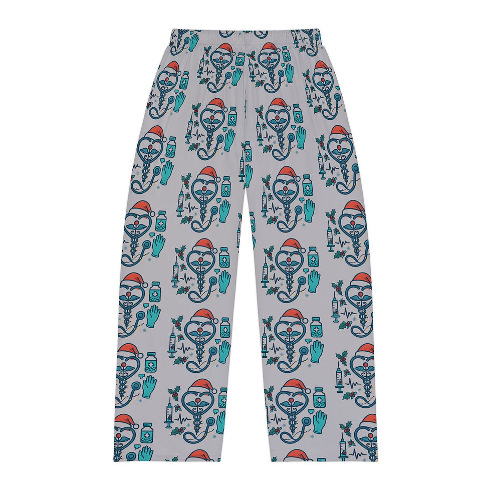 Thumbnail: Men's Pajama Pants  Retro Tattoo-Style Santa Octopus All-Over Print Lounge Pants
