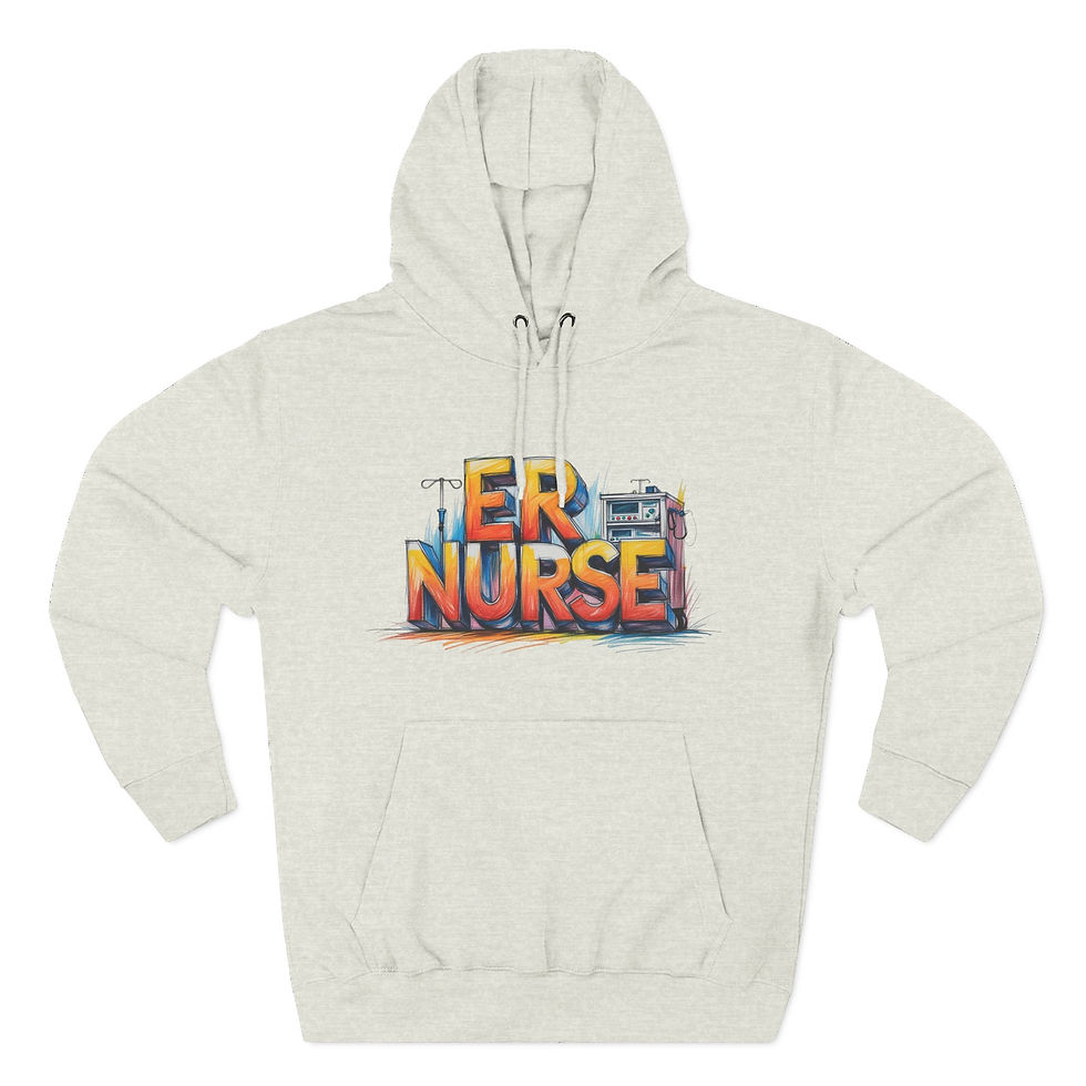Thumbnail: ER Nurse Three-Panel Fleece Hoodie - Perfect Gift for Medical Professionals