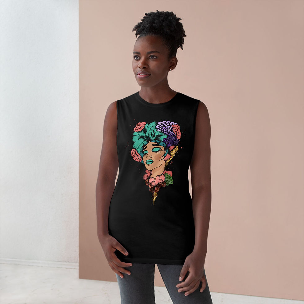 Thumbnail: Bohemian Graphic Tank, Art-Inspired Summer Top,