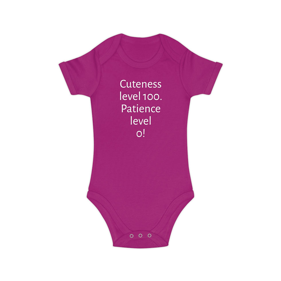 Thumbnail: Cute Combed Cotton Baby Bodysuit - "Cuteness Level 100, Patience Level 0!"