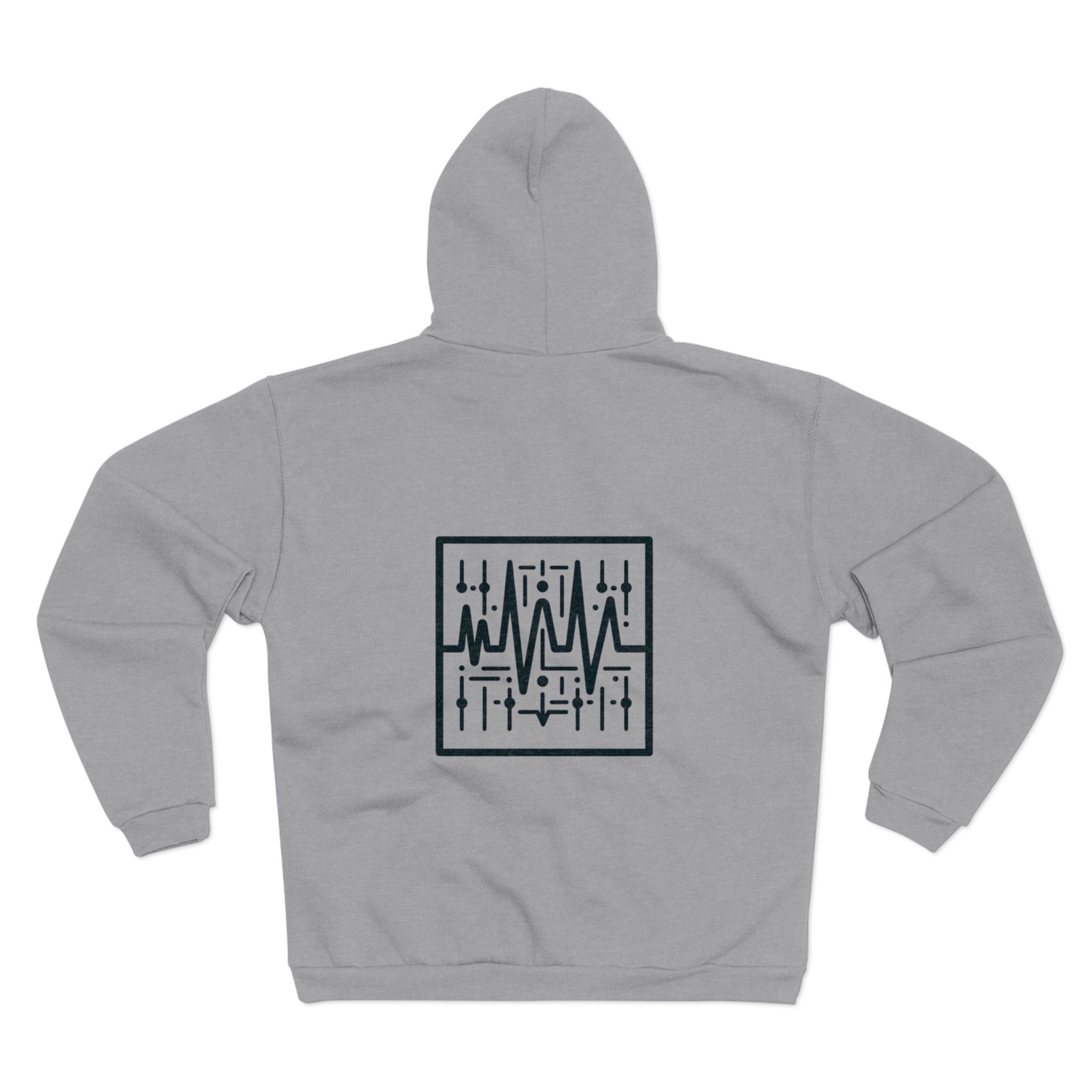 Unisex Hooded Zip Sweatshirt with Sound Wave Design