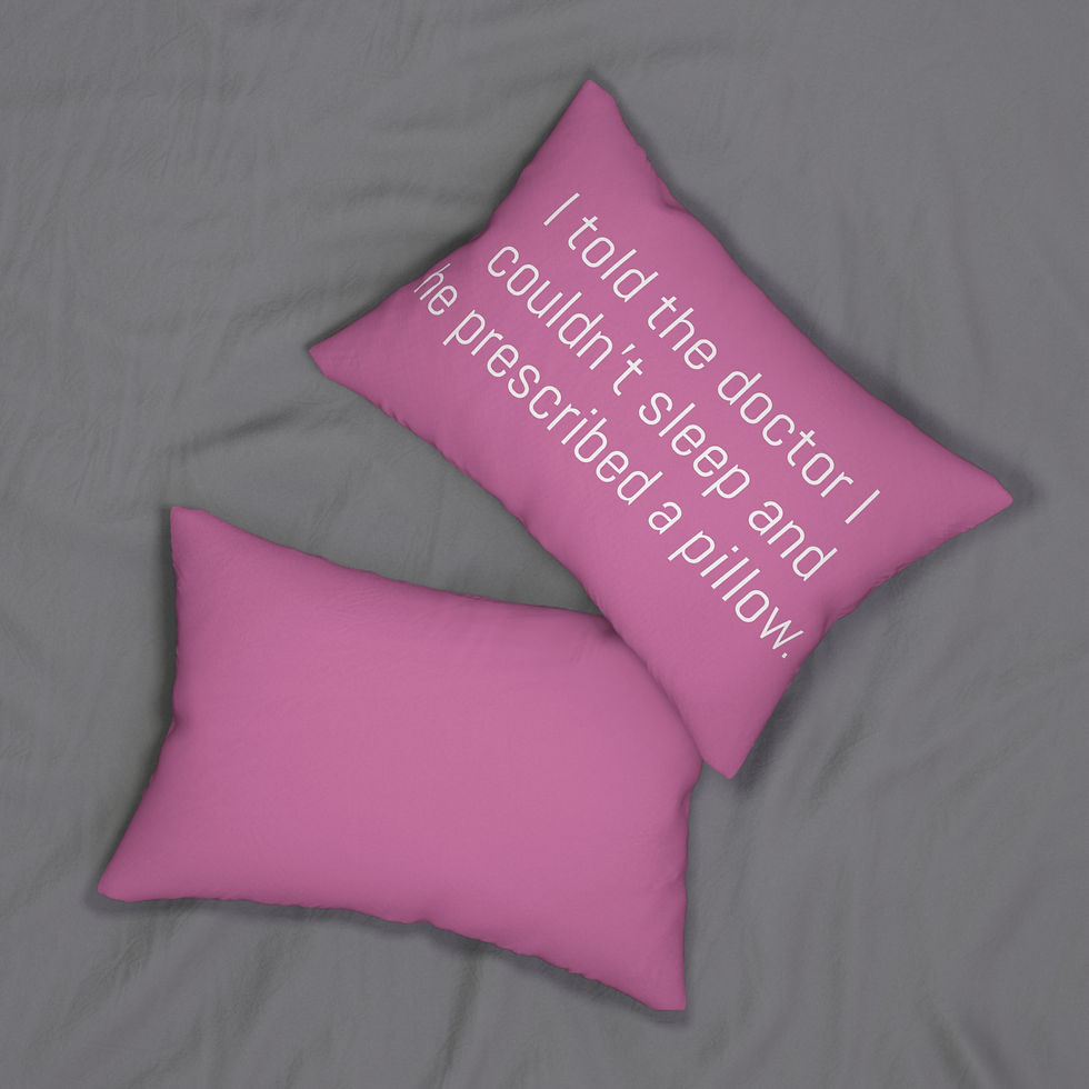 Thumbnail: "Sleep" Pink Spun Polyester Lumbar Pillow