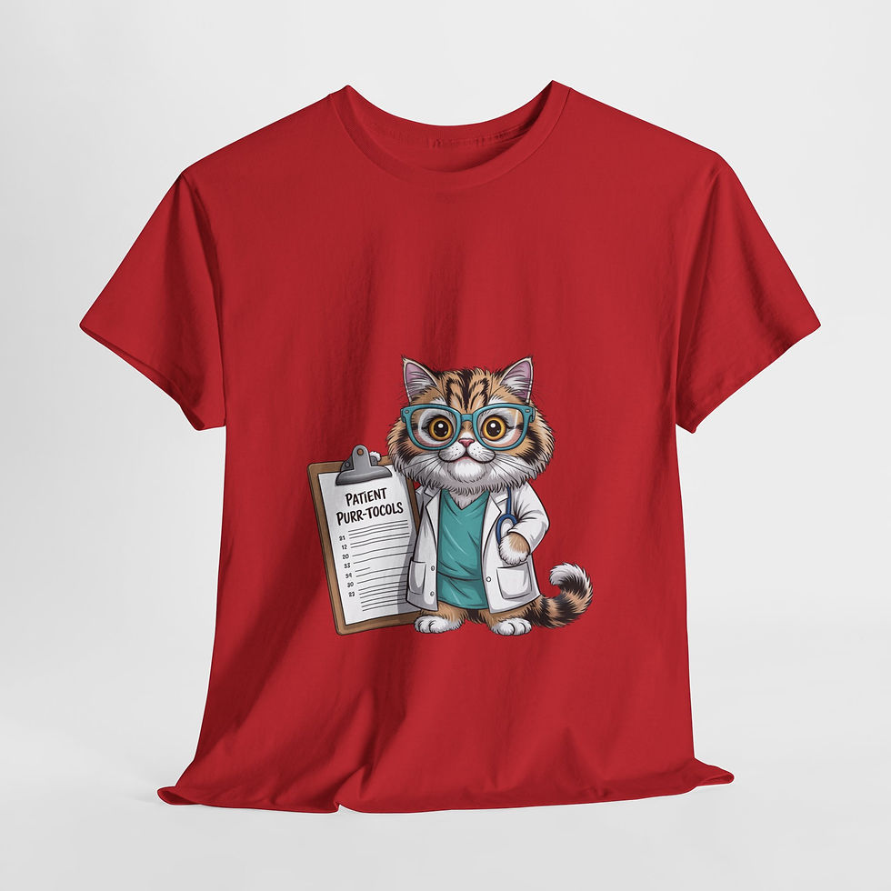 Thumbnail: Purr-tocal Cat Tee - Funny Pet, Veterinary Humor, Unisex Heavy Cotton Tee