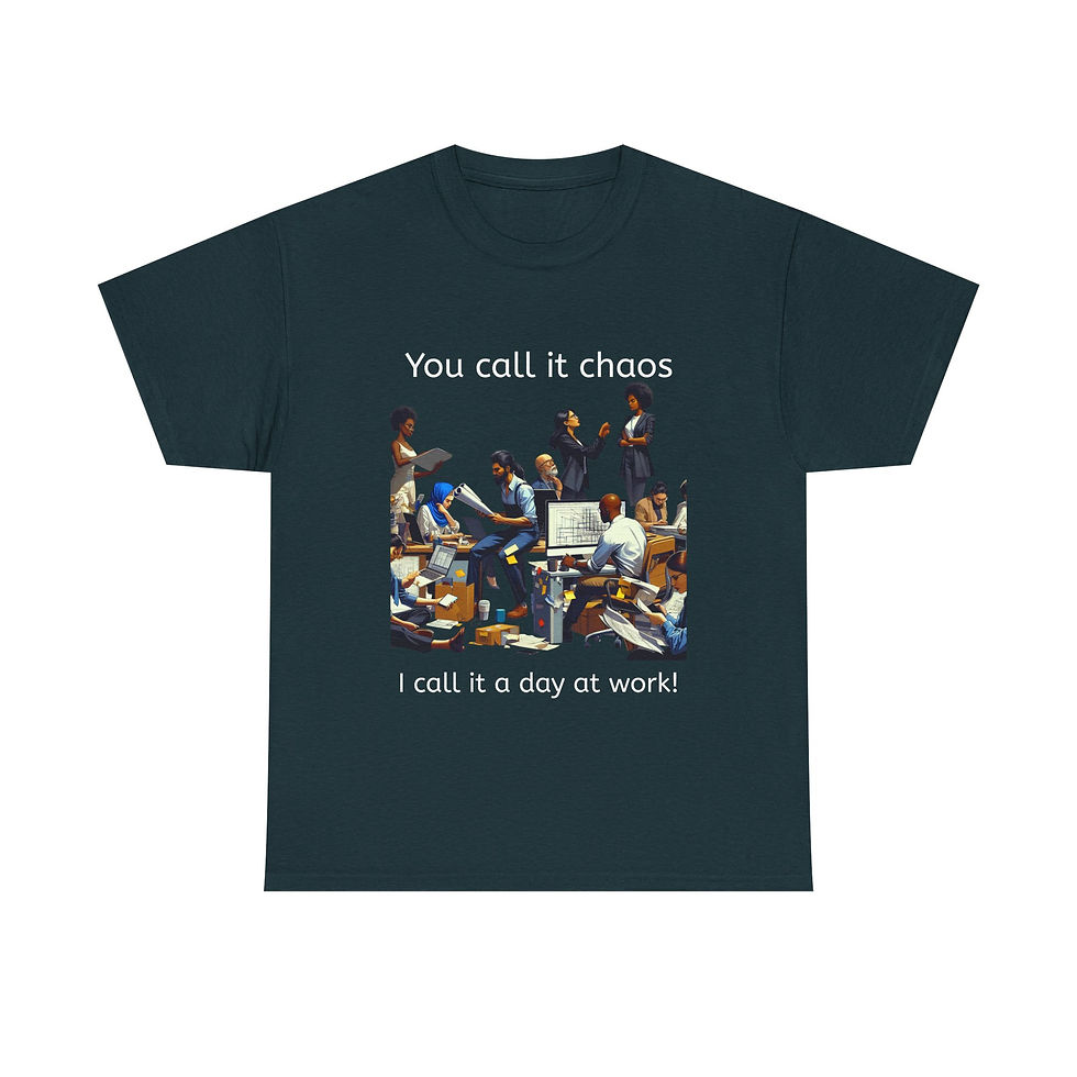 Thumbnail: Funny Work Chaos Unisex Heavy Cotton Tee - Perfect Gift for Office Workers