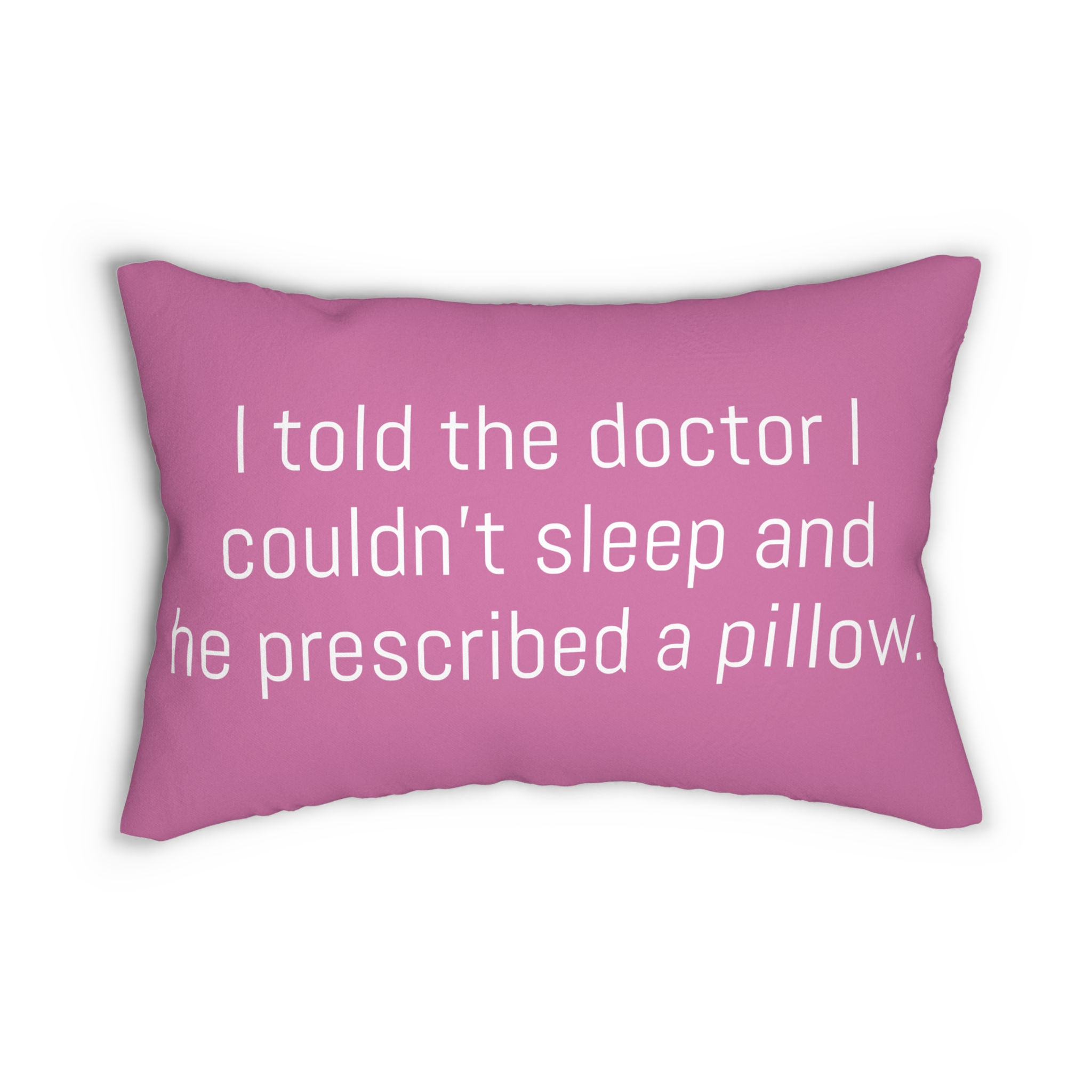 "Sleep" Pink Spun Polyester Lumbar Pillow