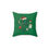 Thumbnail: Chrismast Green Spun Polyester Square Pillow
