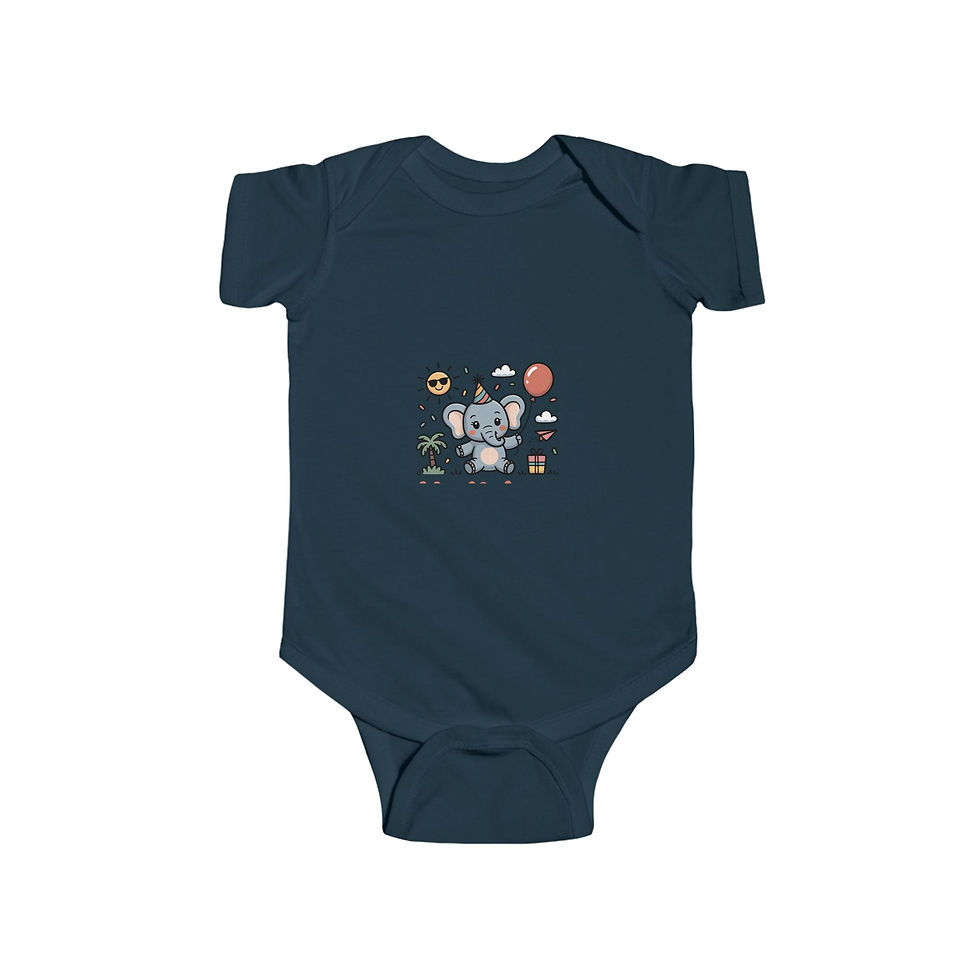 Thumbnail: Baby Bodysuit – Cute Elephant Balloon Nursery Onesie