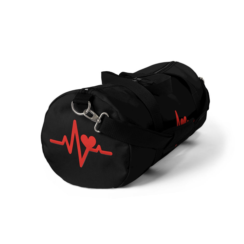 Thumbnail: Heartbeat Duffle Bag — Red ECG Heart Gym Travel Bag