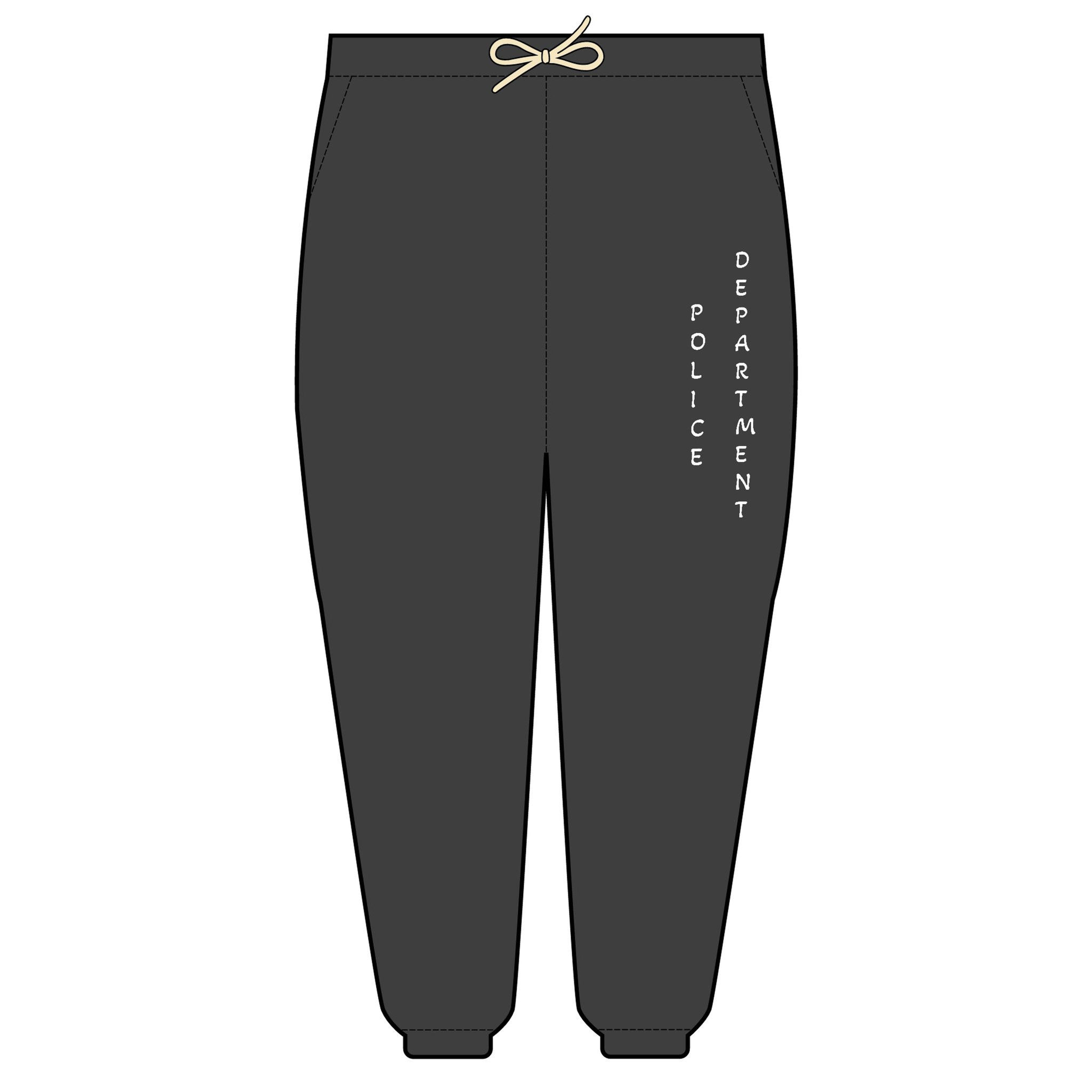Unisex Garment-Dyed Fleece Sweatpants, Cozy Pants, Police Department Joggers
