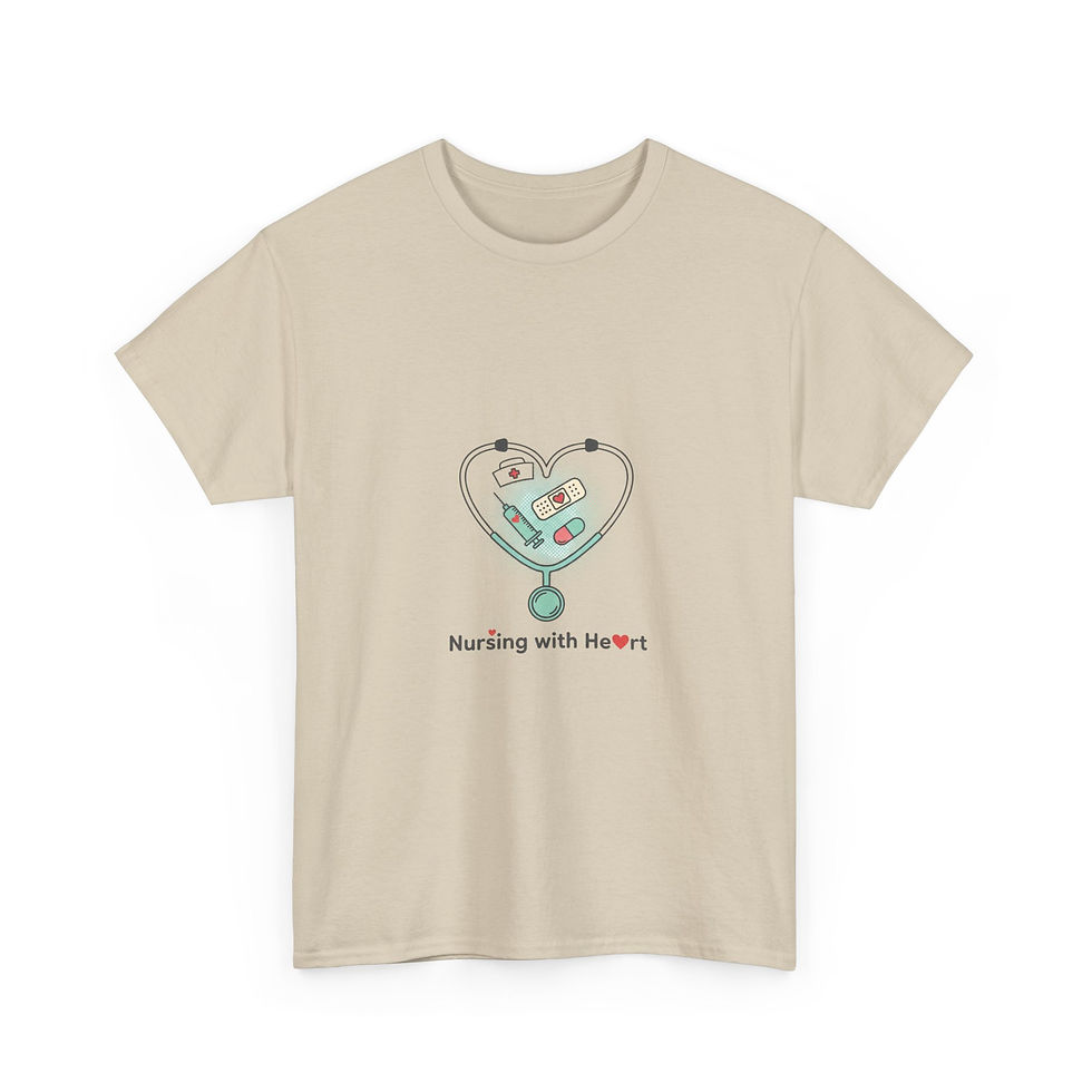Thumbnail: Nursing With Heart T-Shirt — Cute Heart Stethoscope Nurse Tee