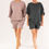 Miniatura: Mikina Waffle Oversize - Dusty Rose