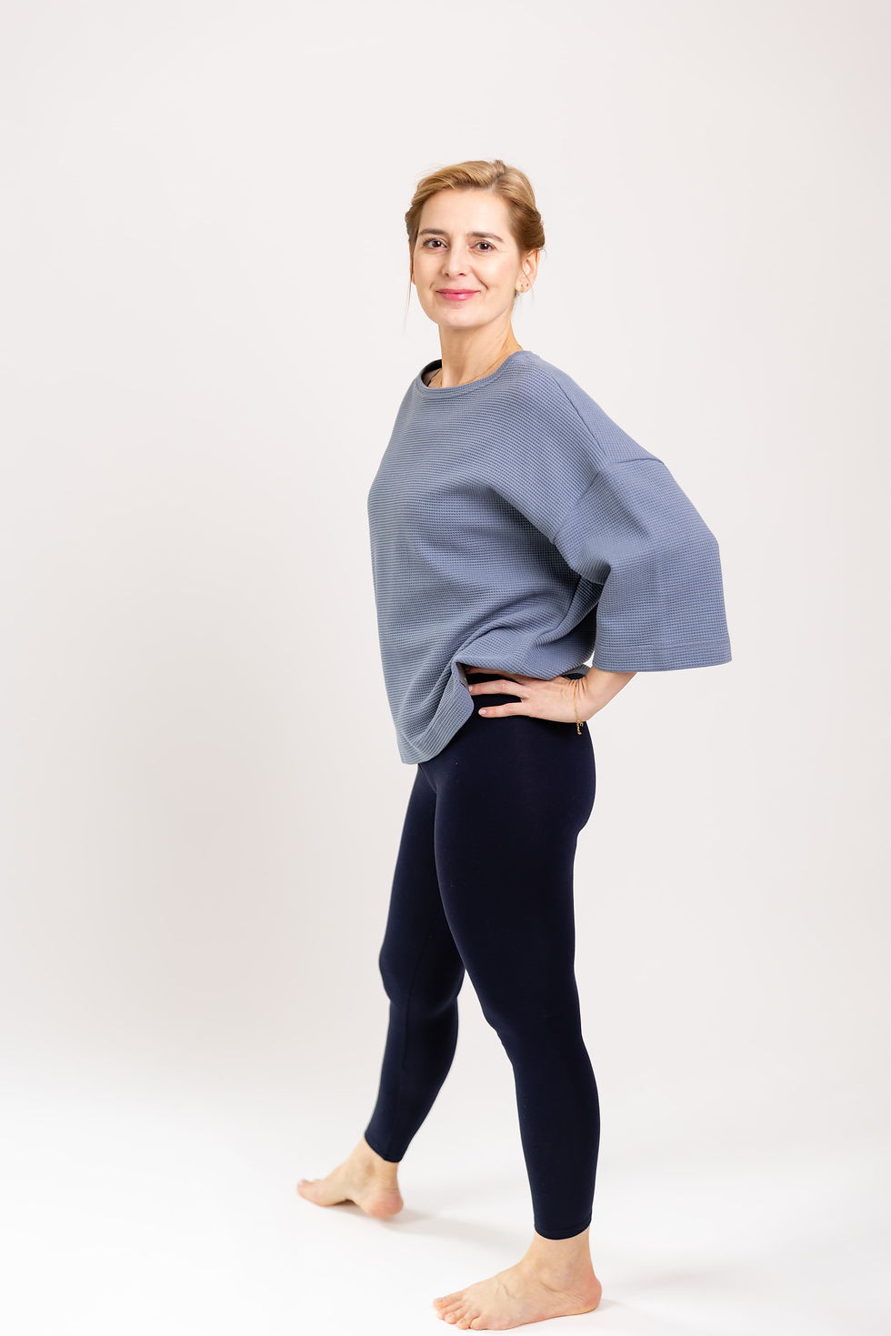 Miniatura: Mikina Waffle Oversize - Misty Grey