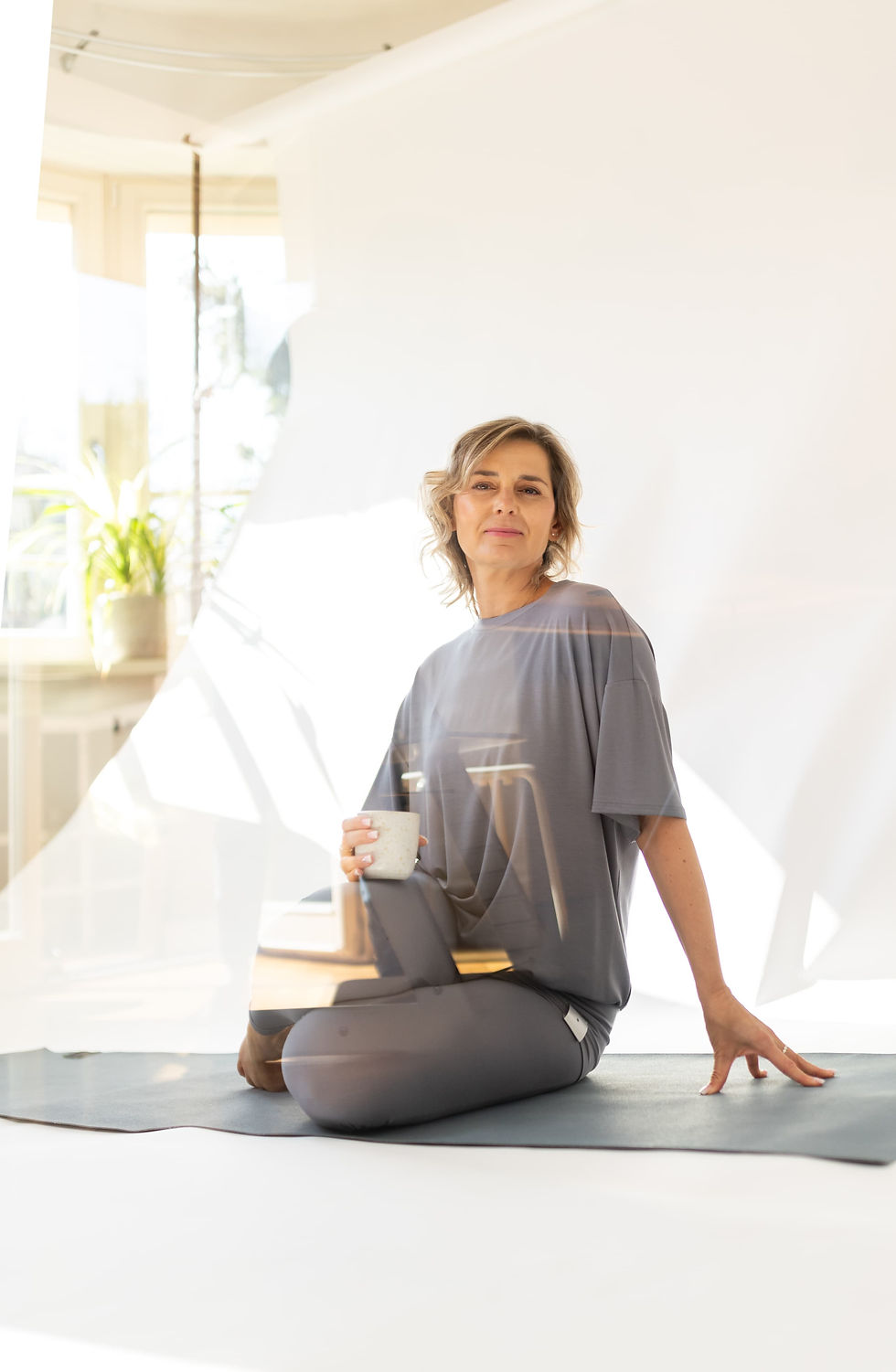 Miniatura: Tričko oversize Yoga - Grey