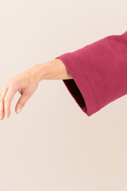 Miniatura: Mikina Waffle Oversize - Berry