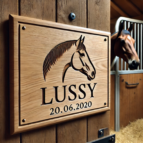 Pferdeboxenschild Aus Massiver Buche – Rustikal, Personalisiert, 3 Größen Wählbar – Inkl. Befestigungsoptionen