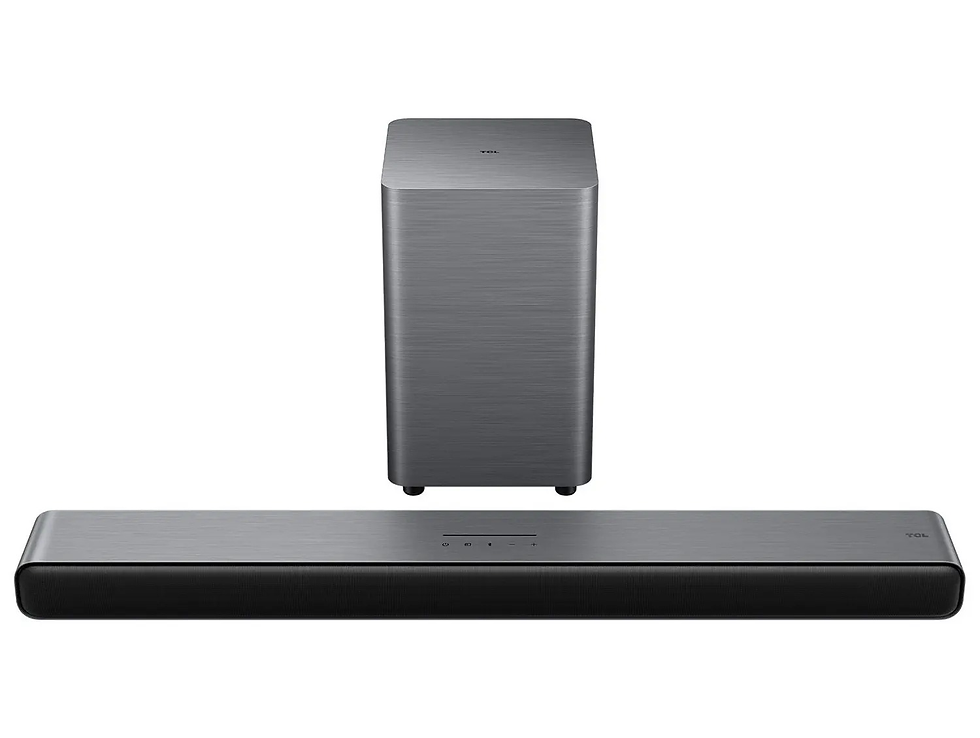 Soundbar TCL 2.1 cinza com subwoofer