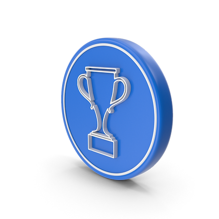Dual Blue White Color Trophy Award Win Price Coin.H03.2k.png