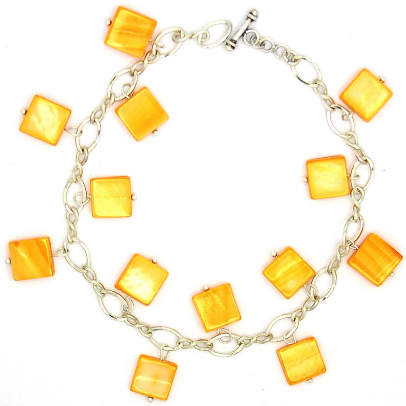 Orange Shell Squares Bracelet