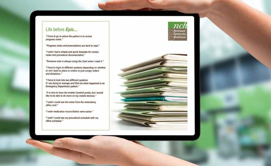 Epic Launch graphics on an tablet