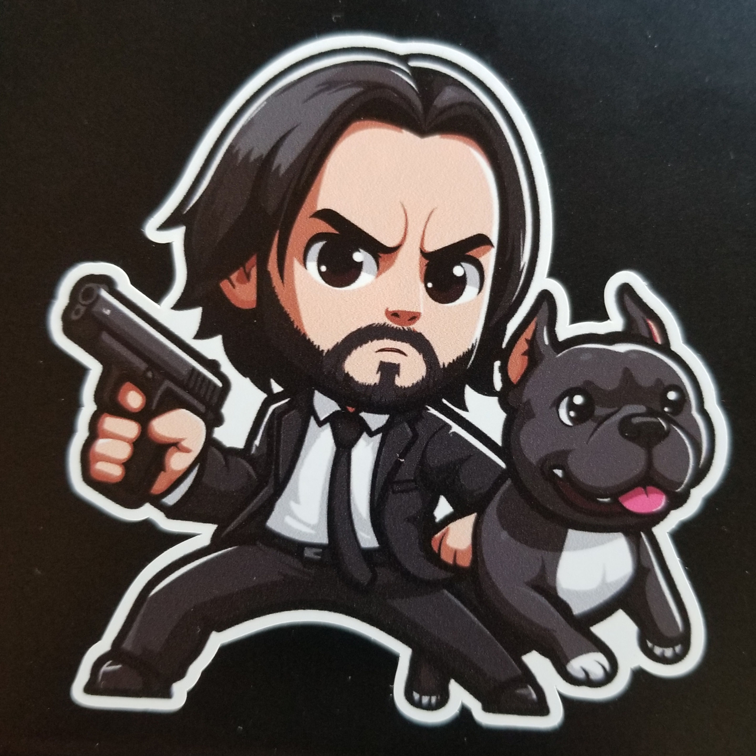 John Wick & Dog 3" Vinyl Sticker
