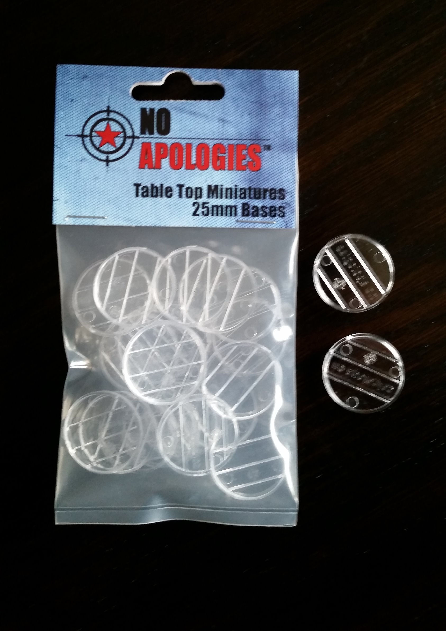 Tabletop Mini Bases 25mm--CLEAR