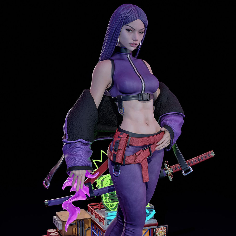 Psylocke(JPSKIN)ćcults3dćcgtraderćHigh-quality female model files, NSFW files by E.S Monster