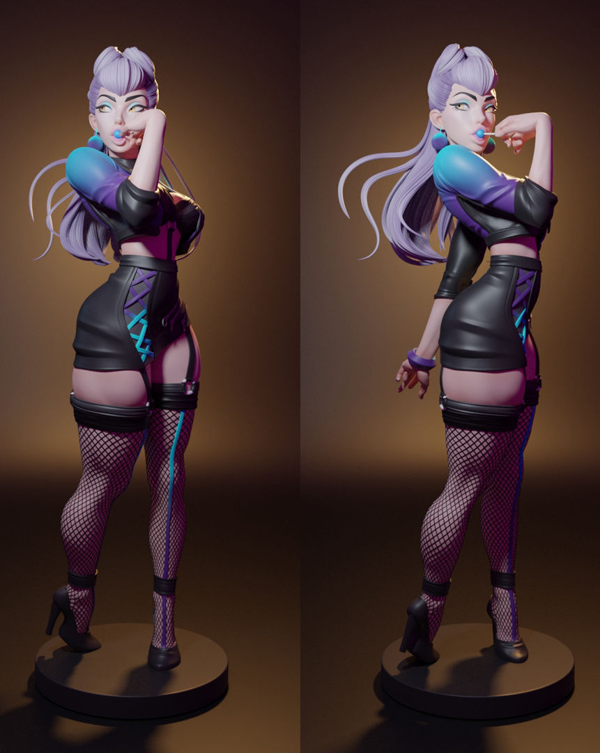 League of Legends,K/DA Evelynn,fanart,stl,3d model,Character,Myth-Inspired,sculpt