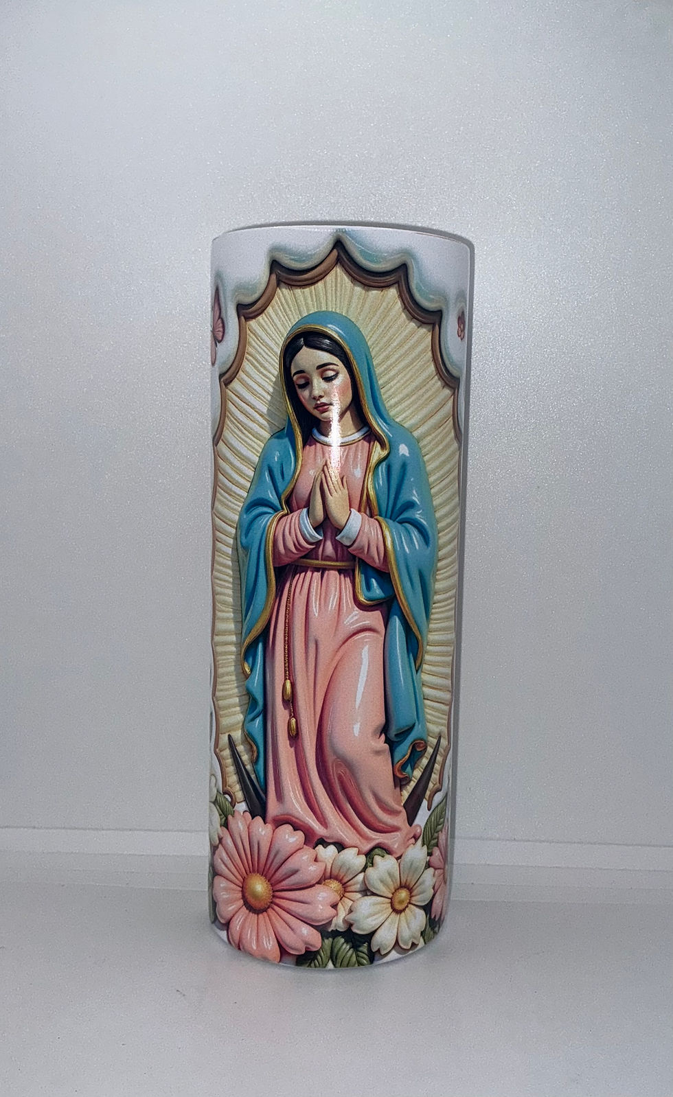 Thumbnail: 3D flower virgencita tumbler