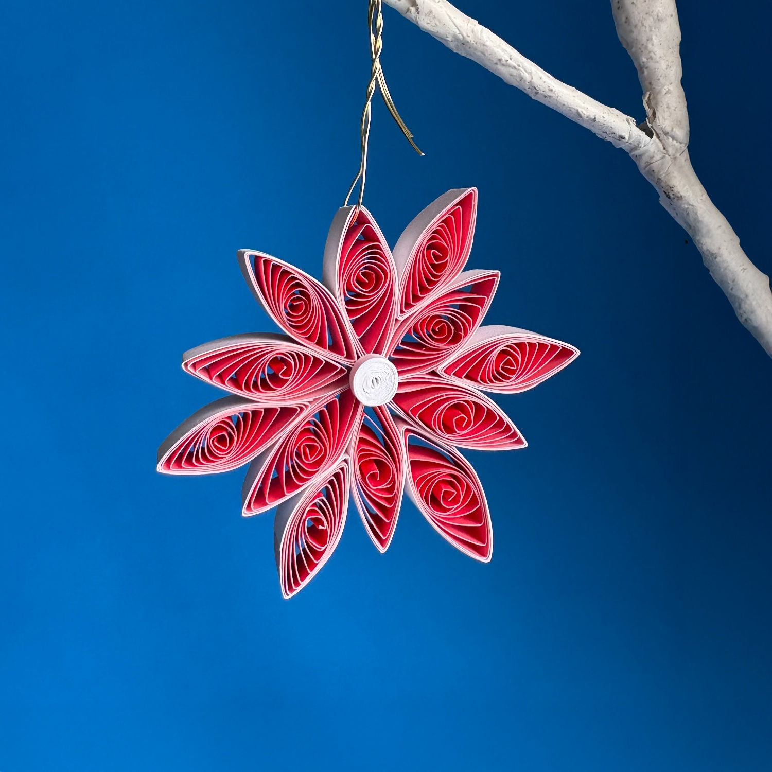 3" Red Gradient Star Snowflake Ornament