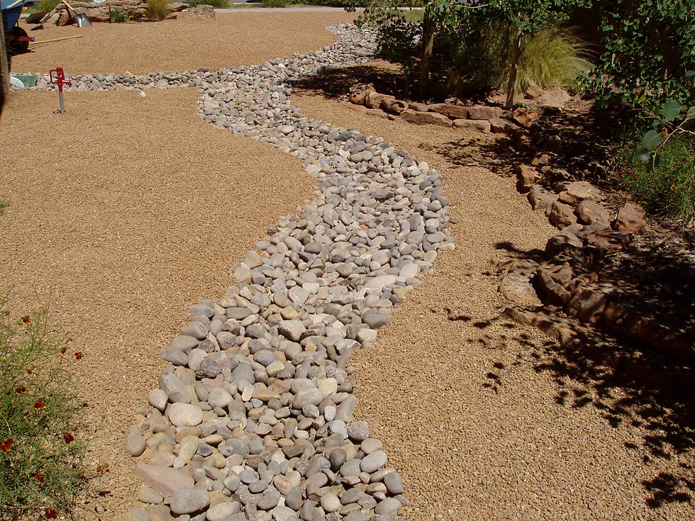 gravel, rock work, dry riverbed