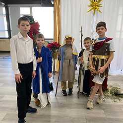 homeschooled children in a nativity play
