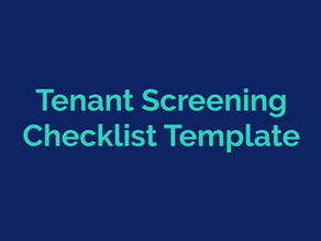 Tenant Screening Checklist Template for Landlords 2026