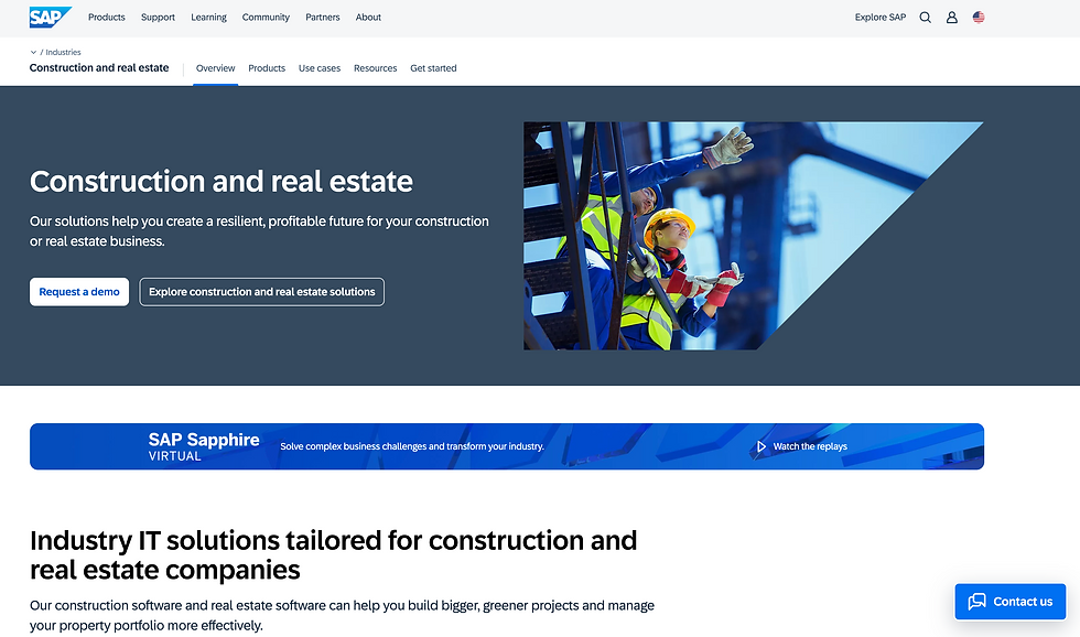 SAP website real estate ERP