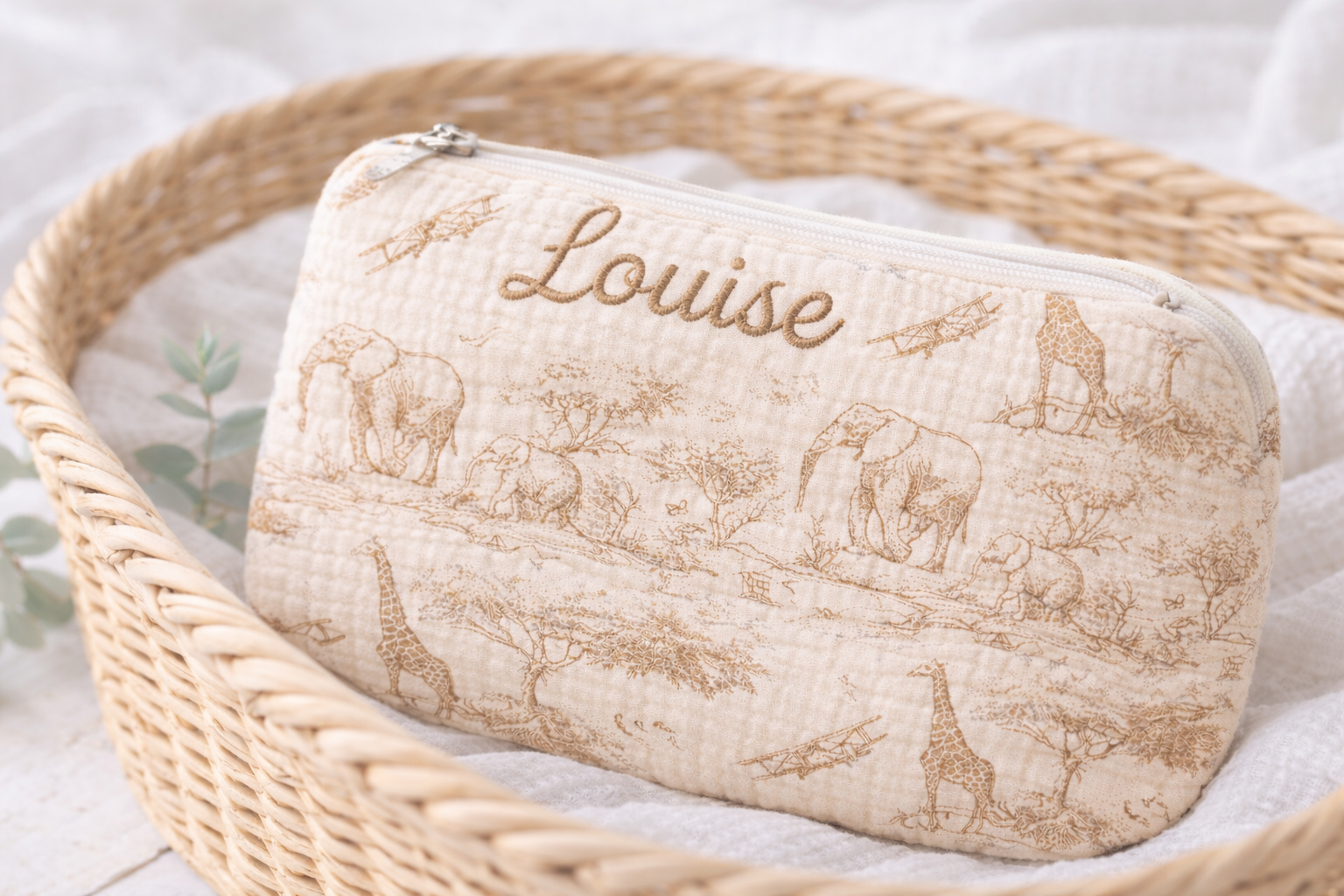 Le petit voyage, trousse beige