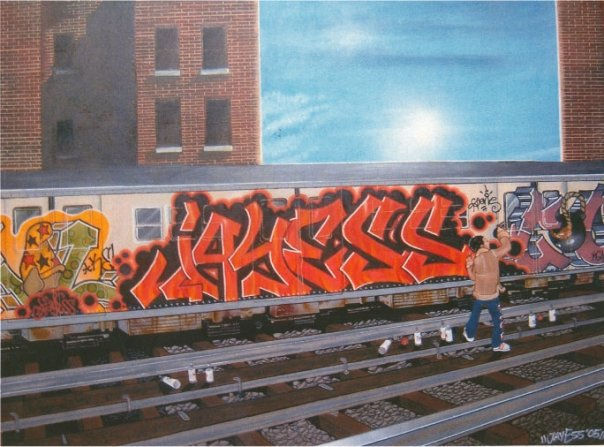 Bombin' (acrylic on canvas)