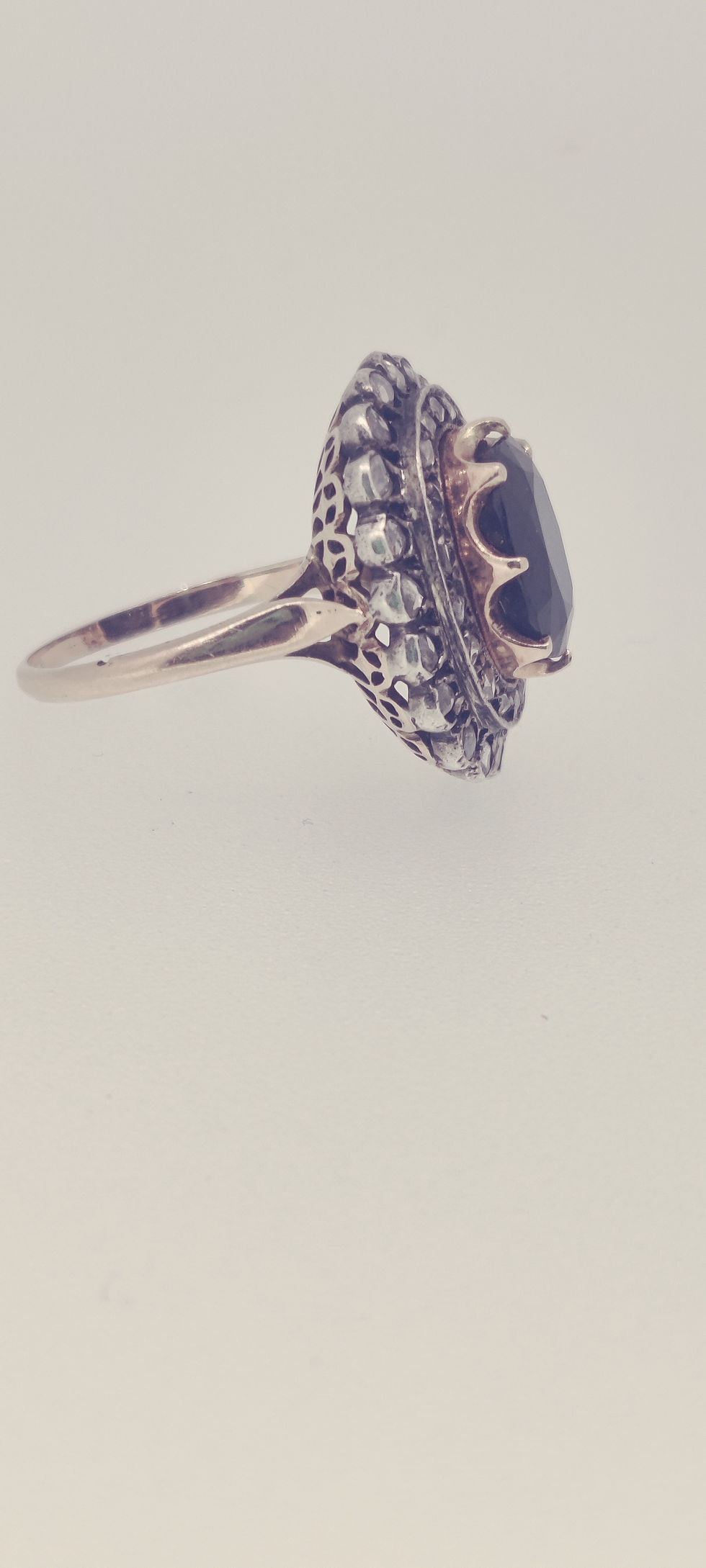Miniatură: Inel vintage Safir si Diamante